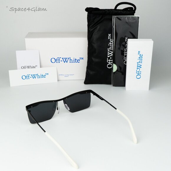 Off-White Women Sunglasses Black Grey Rectangle OERI095F RIMINI 1007 BRAND NEW main image 5